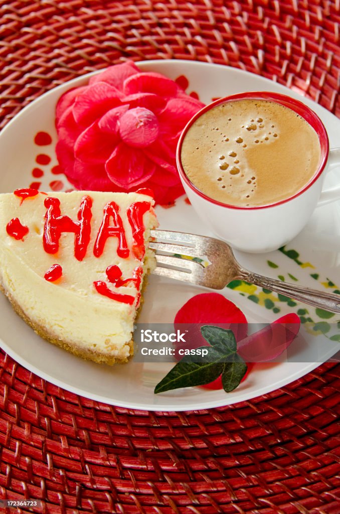 Café et gâteau au fromage - Photo de Assiette libre de droits