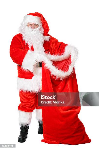 Santa With His Sack Stock Photo - Download Image Now - Happiness, Senior Adult, Active Seniors