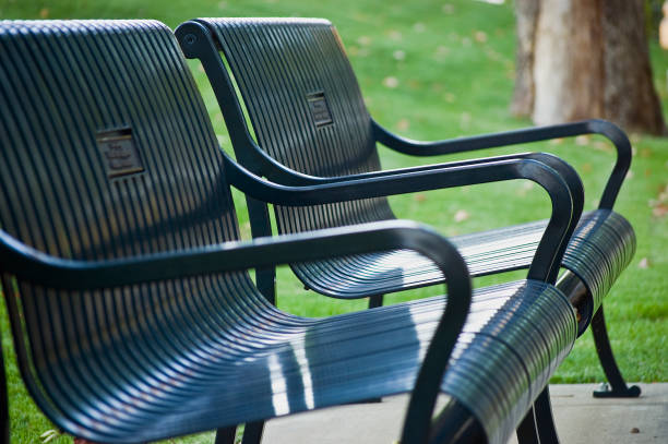 istock Pair of Park Benches 172365105