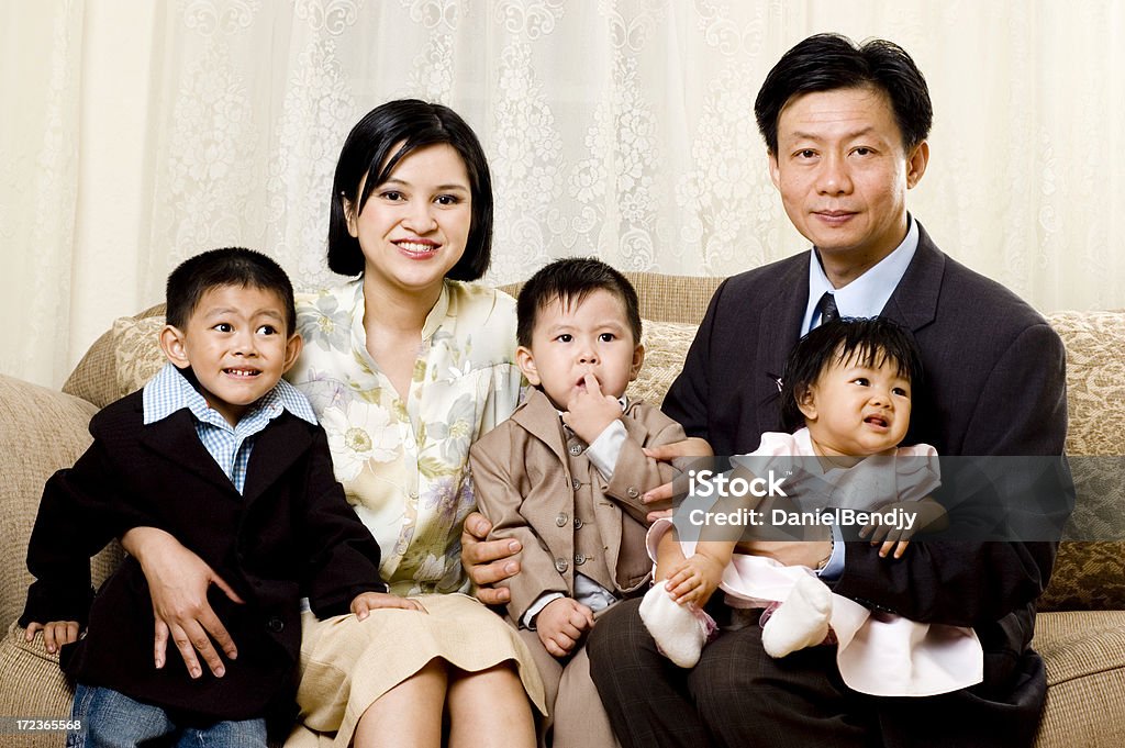 Family Portrait Asian family. click for more: Myanmar Stock Photo