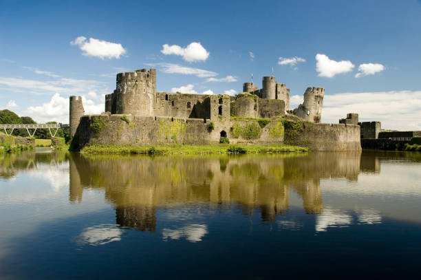 Caerphilly Castle stock photo