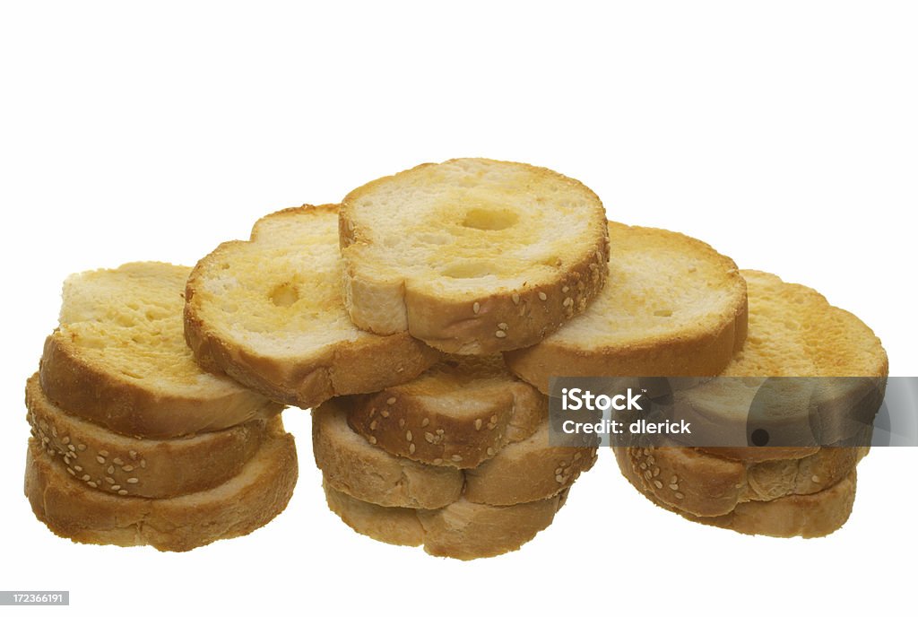 garlic toast stack stack of garlic toast slices, isolated on white background Appetizer Stock Photo