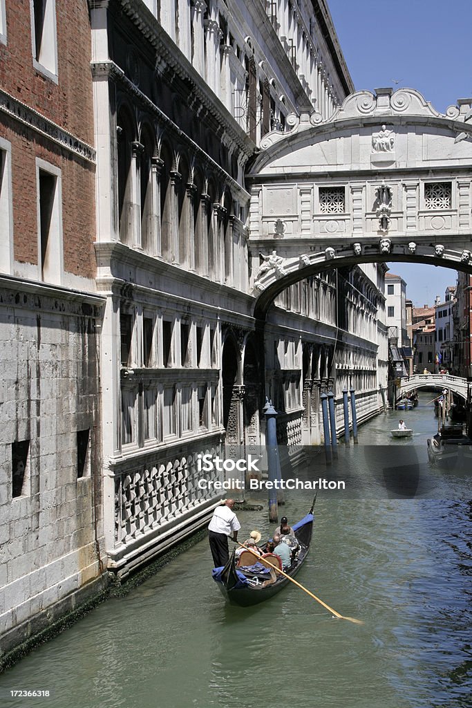 Bridge of Sighs Venice Gondola passes under bridge of sighs venice with copy space Bridge - Built Structure Stock Photo