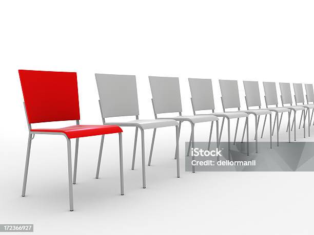 Być Różne - zdjęcia stockowe i więcej obrazów Czerwony - Czerwony, Ludzie w rzędzie, Krzesło