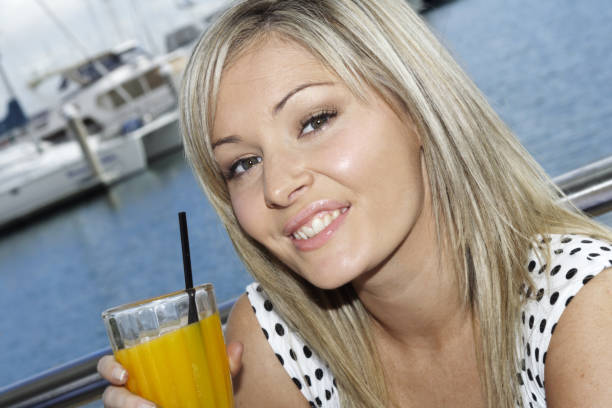 istock casual girl with fruit juice 172367969