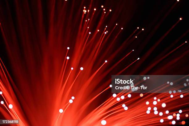 Foto de Red Fibra Ótica e mais fotos de stock de Fibra óptica - Fibra óptica, Vermelho, Plano de Fundo