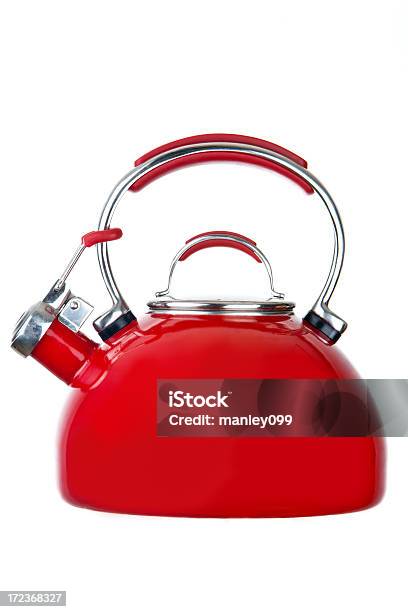 Red Teapot Isolated Stock Photo - Download Image Now - Asian Culture, Boiling, Chrome