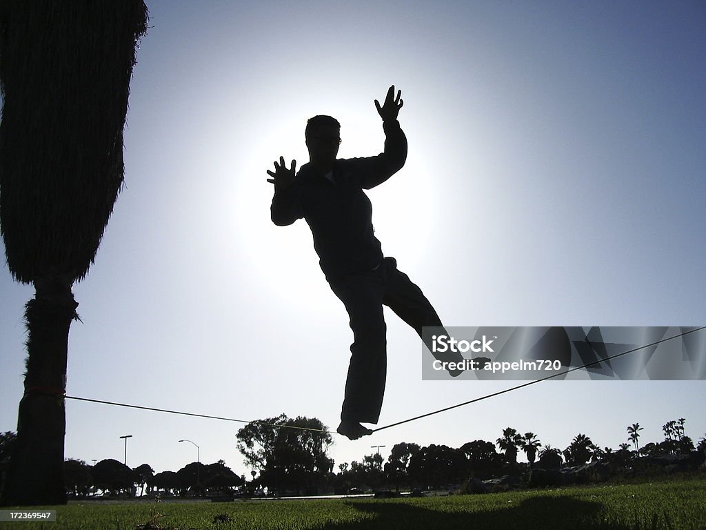 Slackline Mission Bay - Zbiór zdjęć royalty-free (Linoskoczek)