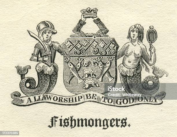 Armorial Worshipful 会社のお店 - 魚屋のベクターアート素材や画像を多数ご用意 - 魚屋, 19世紀, 19世紀風