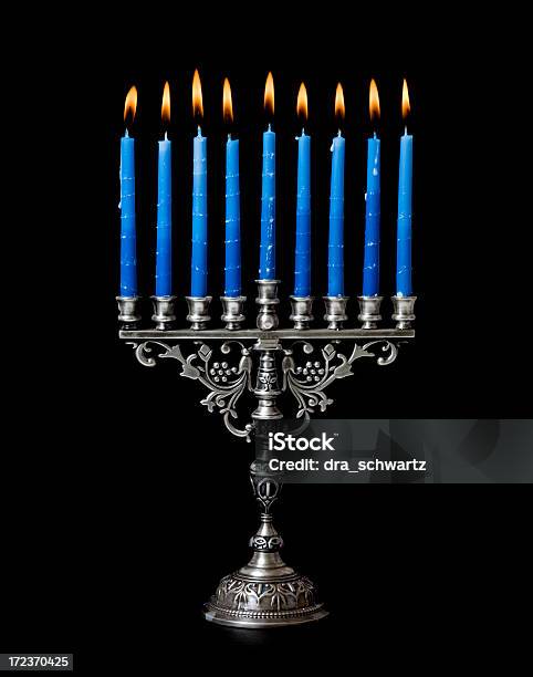 Foto de Hanukkah O Menorah e mais fotos de stock de Menorah - Menorah, Hanukkah, Azul