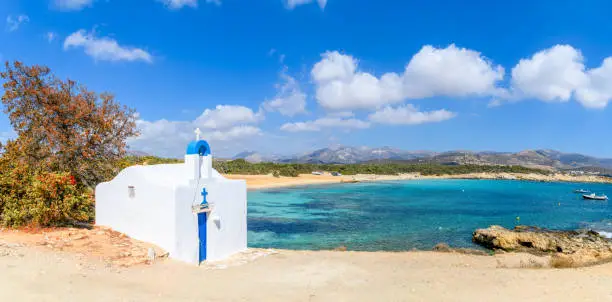 Photo of Landscape with amazing secluded sand beach Alyko, Naxos island, Greece