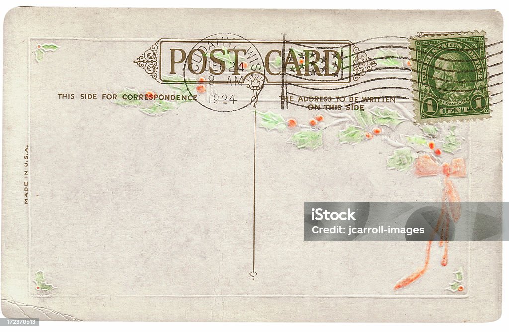 Vintage Weihnachten Postkarte - Lizenzfrei Postkarte Stock-Foto