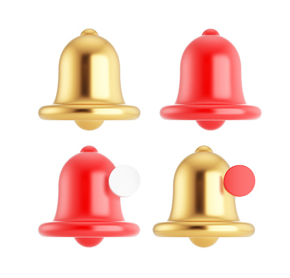 Notification Bell Icon Set On White Background