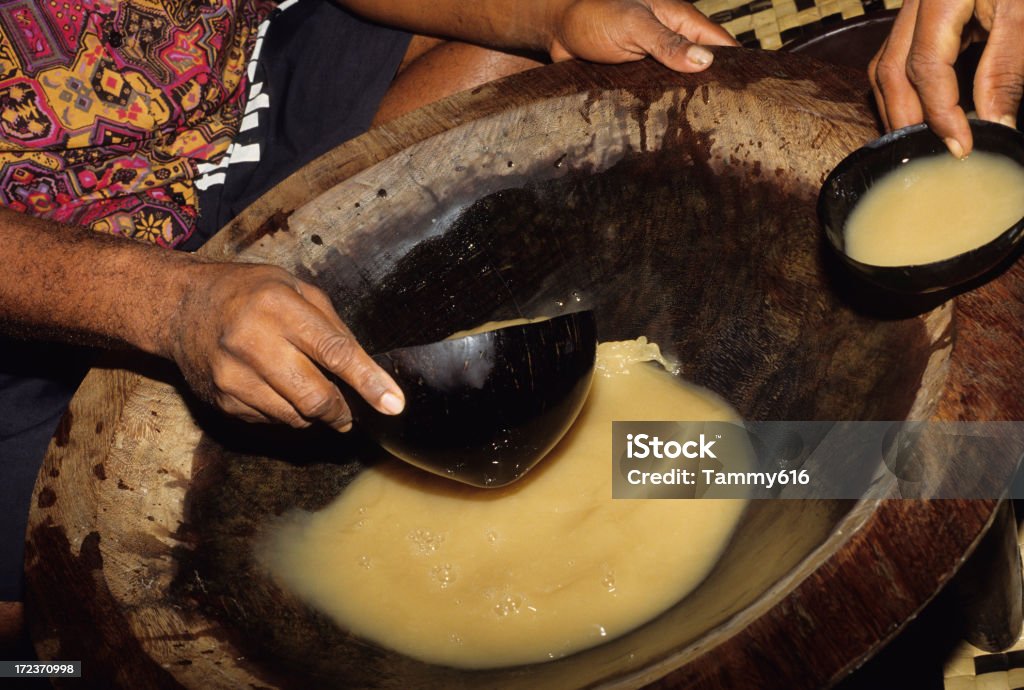 Making Kava Local man making kava. Kava Kava Stock Photo