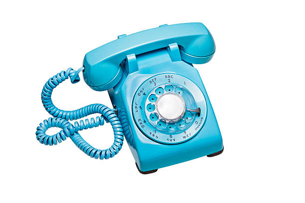 istock Blue Retro Rotary Telephone on White 172371171