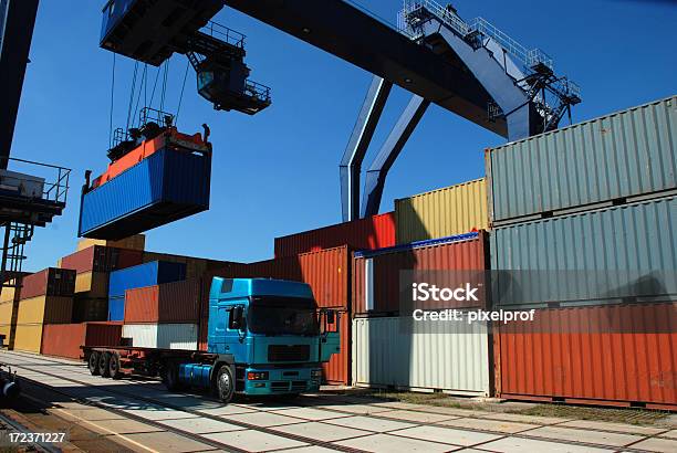 Pickingup Of Containers Stock Photo - Download Image Now - Merchandise, Traffic, Cargo Container