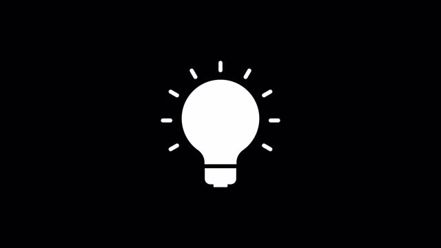 Light bulb and jigsaw puzzle. WHITE icon animation is separate from the background.