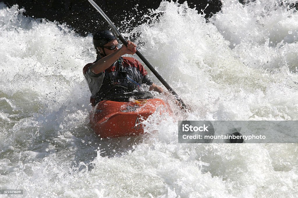 로네 Kayaker - 로열티 프리 강 스톡 사진