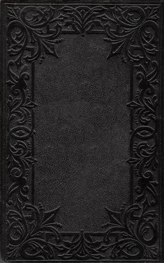 Embossed black book cover with copyspace (scan).
