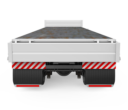 Flatbed Trailer isolated on white background. 3D render
