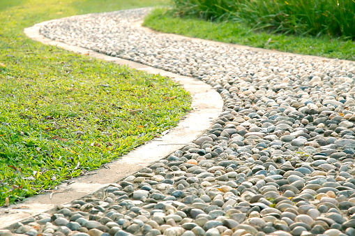 A footpath built with pebbles.Click for more images: