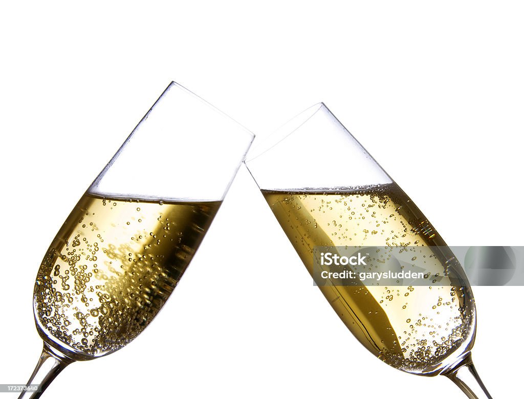 champagne flutes tocar - Royalty-free Dois Objetos Foto de stock