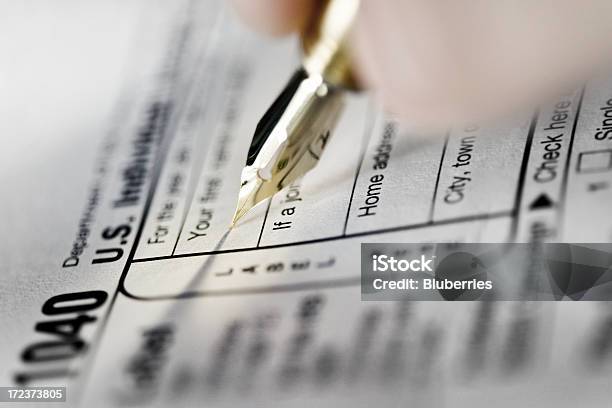 Tax Time Stock Photo - Download Image Now - 1040 Tax Form, Business, Calculating