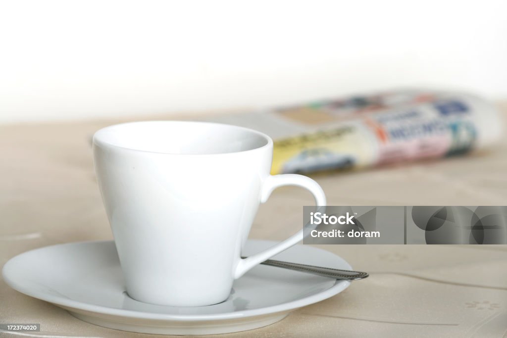Coffee a cup of coffee and newspaper Breakfast Stock Photo
