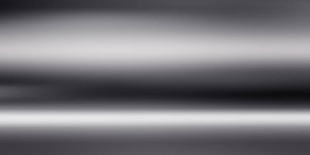 istock Silver foil background. Metal textured shiny gradient. Stainless glossy surface with reflection. Realistic chrome backdrop 1723741445