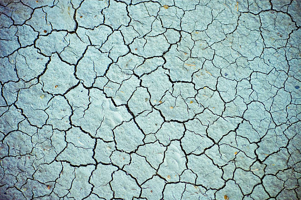 Parched cracked land in Tuscany stock photo