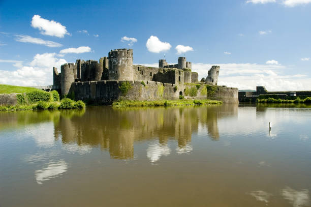 Caerphilly Castle stock photo