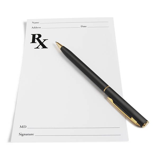 istock Blank prescription paper and pen 172375314