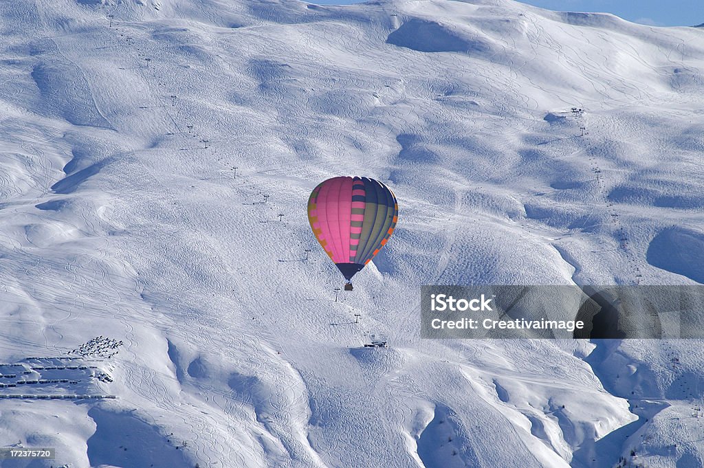 Neve Mongolfiera sulla - Royalty-free Balão de ar quente Foto de stock