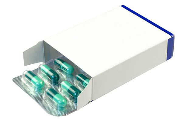 tabletten in plain box - pill box stock-fotos und bilder