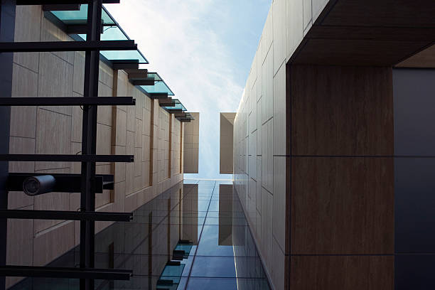 istock Modern building close-up showing reflection cross. 172376323
