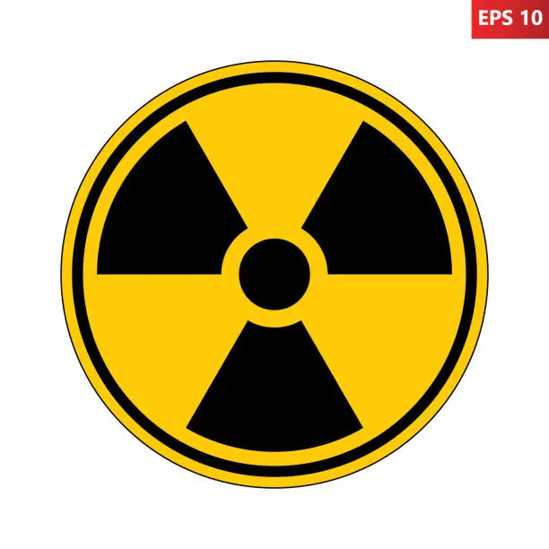 Vector illustration of Radioactive hazard sign. Nuclear non-ionizing radiation symbol.