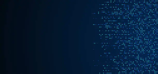 Vector illustration of Digital technology background. Digital data dots blue pattern pixel background