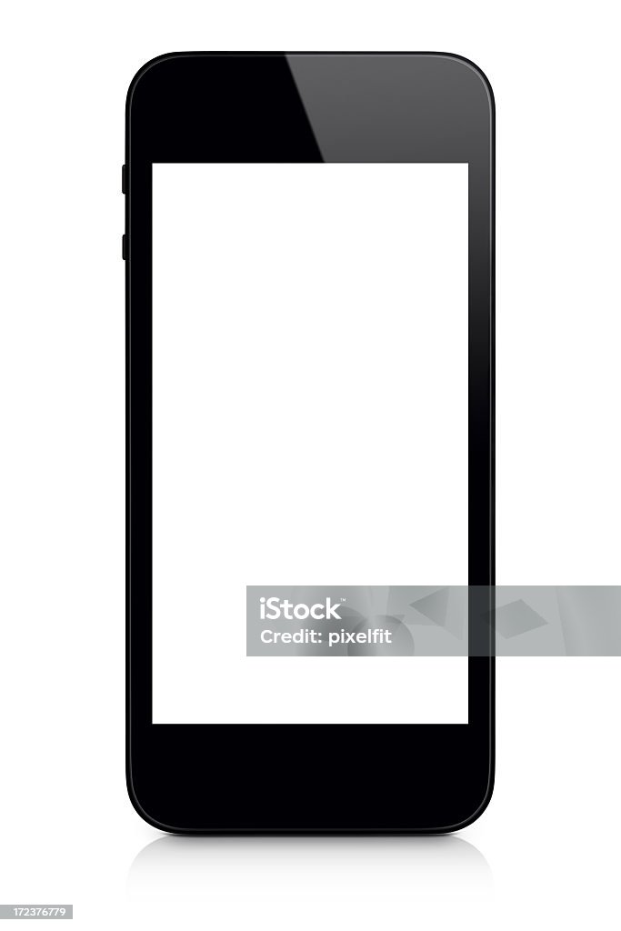 Smartphone isolato su sfondo bianco, percorso clip - Foto stock royalty-free di Affari