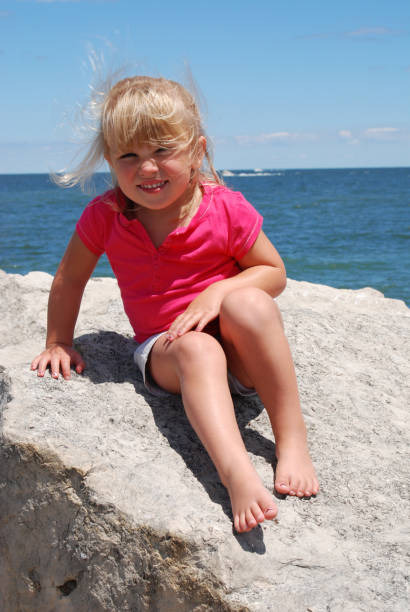 istock Sitting  Child Boulder on Lake Erie 172377236