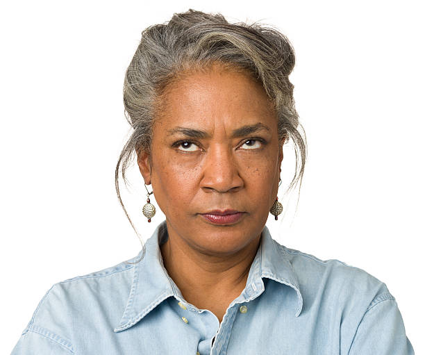 istock Mature Woman Looks Upwards 172377381