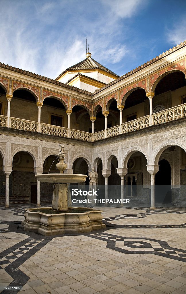 Central Terrasse in der Casa de Pilatos - Lizenzfrei Andalusien Stock-Foto