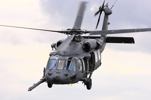 UH-60 Black Hawk Military Helicopter flying