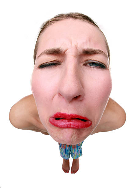 gosh! Fisheye lens used. ugly people crying stock pictures, royalty-free photos & images