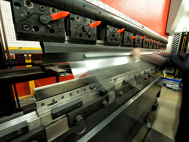 Industrial metal folding Machine stock photo
