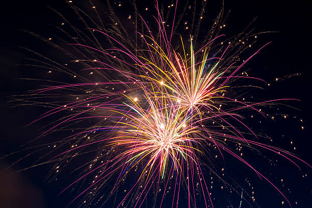 istock Burst of colorful fireworks against night sky 172379543