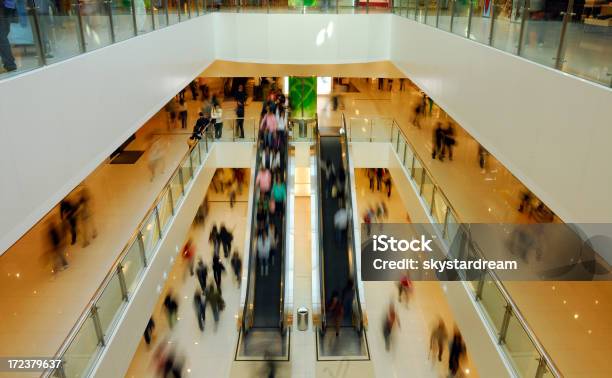 Down Perspective And Blurred Image Of Shopping Mall Stock Photo - Download Image Now