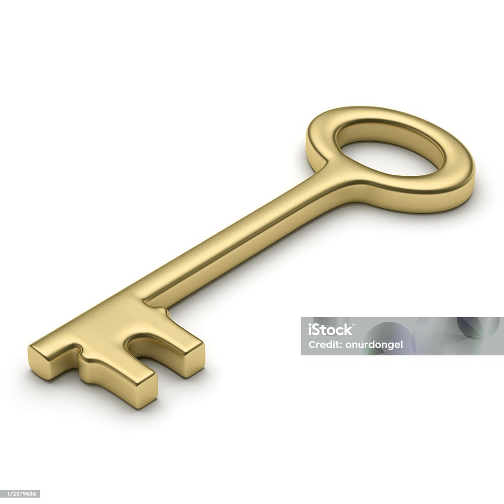 Golden Schlüssel - Lizenzfrei Ansicht aus erhöhter Perspektive Stock-Foto