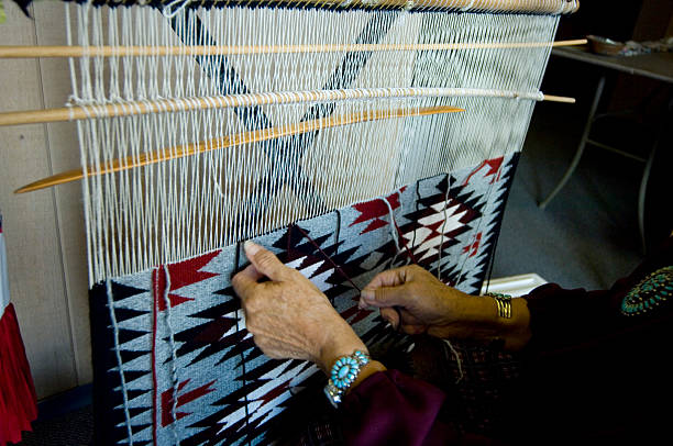 Navajo weaving stock photo