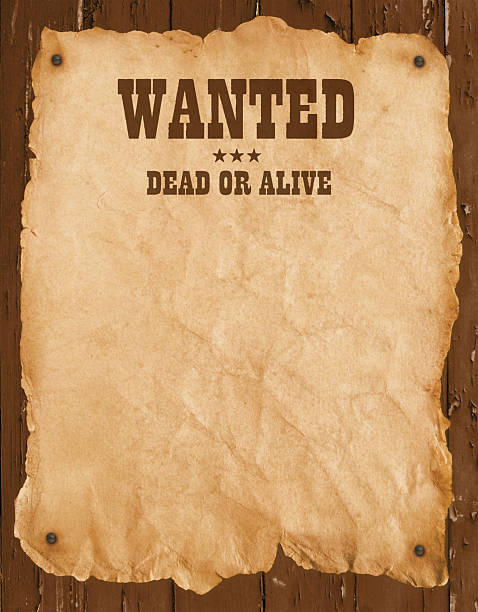 de estilo ocidental - wanted poster paper wild west burnt - fotografias e filmes do acervo