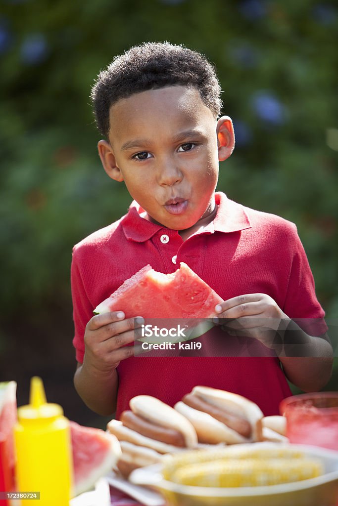 Petit garçon manger de pique-nique - Photo de 4-5 ans libre de droits